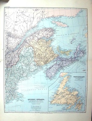 Alte Stanford Karte Kanada Quebec Ontarion Braunschweig Neufundland Scotia