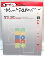 IMix CD-R Label And Jewel Case Inserts Printable Paper 10 Pack Vintage New