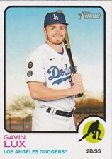 2022 Topps Heritage Los Angeles Dodgers Gavin Lux Trading Card #HERETOPLAY