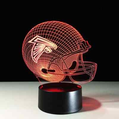 3D LED illusion Atlanta Falcons Helmet USB 7Color Night Light Lamp Bedroom