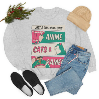 Anime, Cats and Ramen Sweatshirt | Anime Sweatshirt
