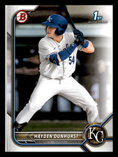 2022 1st Bowman Draft Hayden Dunhurst  Kansas City Royals #BD-44 Mint