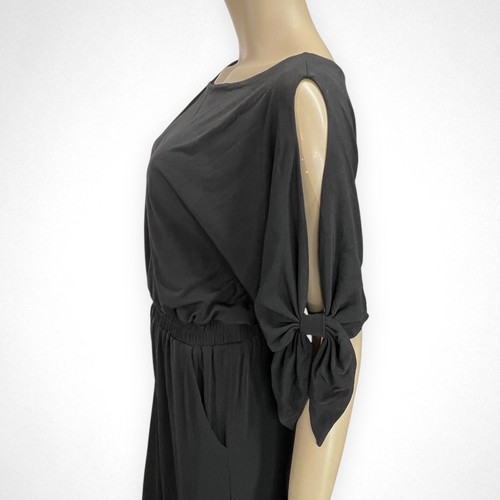 VINCE CAMUTO Small Jumpsuit Schwarz Cold Shoulder Knoten Blouson Elegant Freizeit - Bild 5 von 9