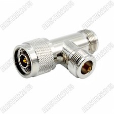 Adapter N Male Plug to 2x N Female Jack T Triple Edge RF Splitter Connector 1M2F