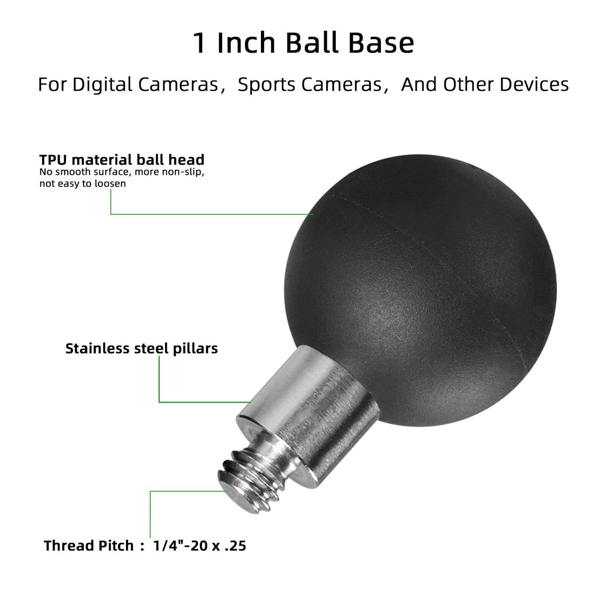 FANAUE Aluinu 17 Ball Head Adapter With 1/4 Inch Thread Copatible - View #10