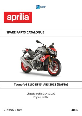 Aprilia parts manual book 2018 V4 1100 RF E4 ABS (NAFTA)