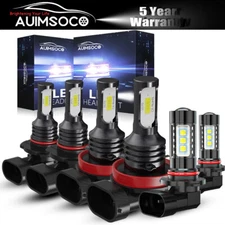 For Ram 1500 2013 2014 2015 w/Projector LED Bulbs 8000K Headlights & Fog Light