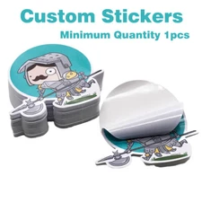 50/100/150/200 Custom Logo Die Cut White Vinyl Stickers Personalized Waterproof