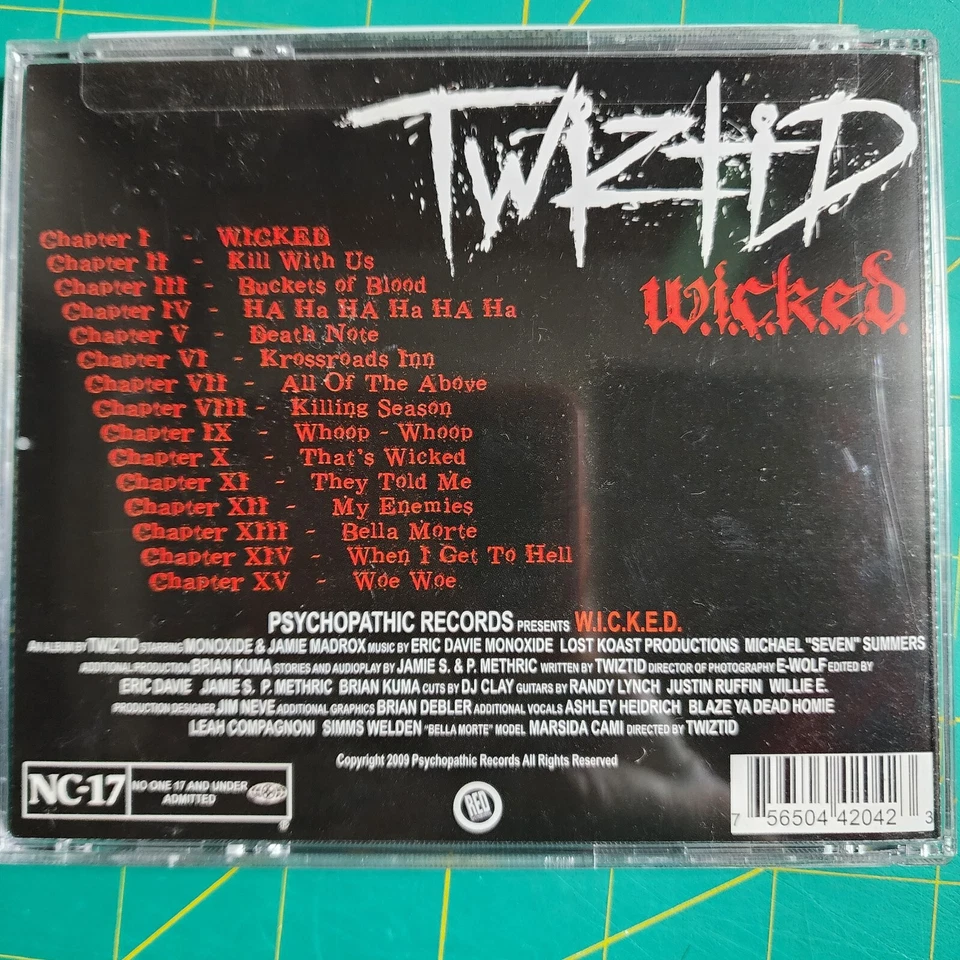 Twiztid WICKED CD PSY 4204 15 треков оригинальный пресс-релиз Insane Clown Posse больше не издающийся ICP - Изображение 2 из 2