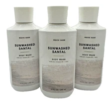 Bath & Body Works White Barn LOT 3 Sunwashed Santal Body Wash Shower Gel 10 oz
