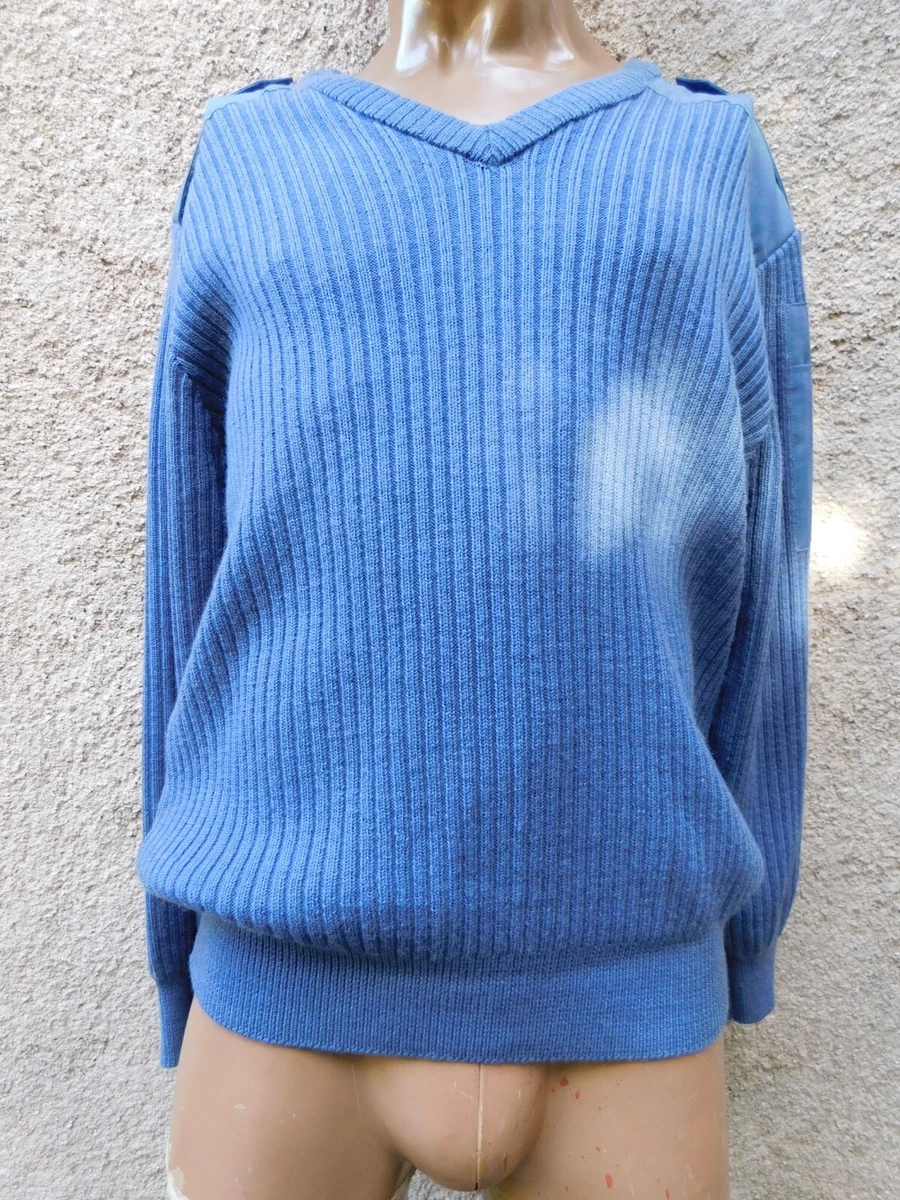 Pull Vintage Iceberg Avion Armée Bleu Taille M - Occasion Très Bon état, Coton