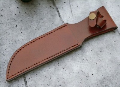 FIXED-BLADE KNIFE BELT SHEATH | Brown Leather 10'' Fits up to 5.5'' x 1.25'' Blade