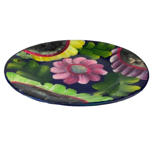 Flat Mexican Mini Decorative Hanging Plate Handpainted Clay Talavera Folk Art - Picture 3 of 6