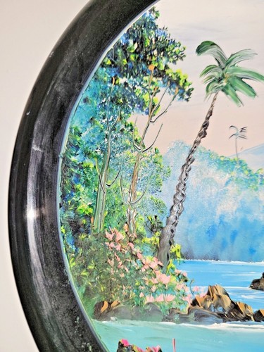 Prima Ceramica 10" Hand Painted Plate Artist Signed Textured Waterfall Scene Art - Picture 6 of 8