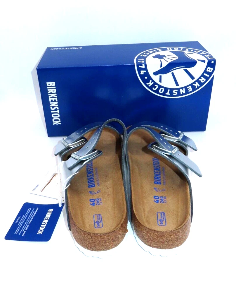 Birkenstock Arizona обычные мягкие ножки кожа серебро 1005960-40 США M 7 W 9 - Изображение 4 из 4