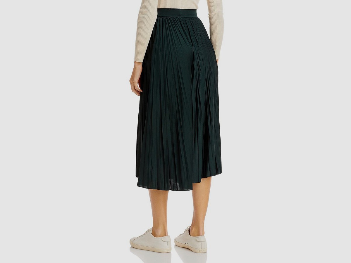 $278 Boss BY Hugo Boss Women's Green Effice Pleated Culotte Midi Skirt Size  L