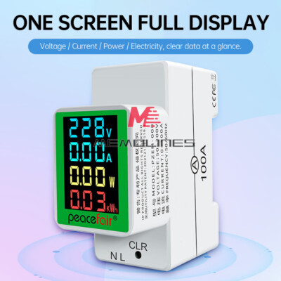 Digital Power Energy Voltmeter Ammeter Watt Kwh Power Meter Range AC50-300V 100A