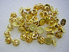 50 Pin Halter - Klemmverschluss für Pins - Klemm Verschluss Gold - Zwicker