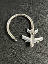 Tiffany  Co. .925 Sterling Silver Plane Keychain Key Chain Ring Missing Globe 
