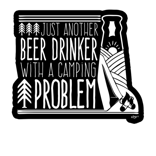 2 x Large Car Stickers - just another beer drinker with a camping ...