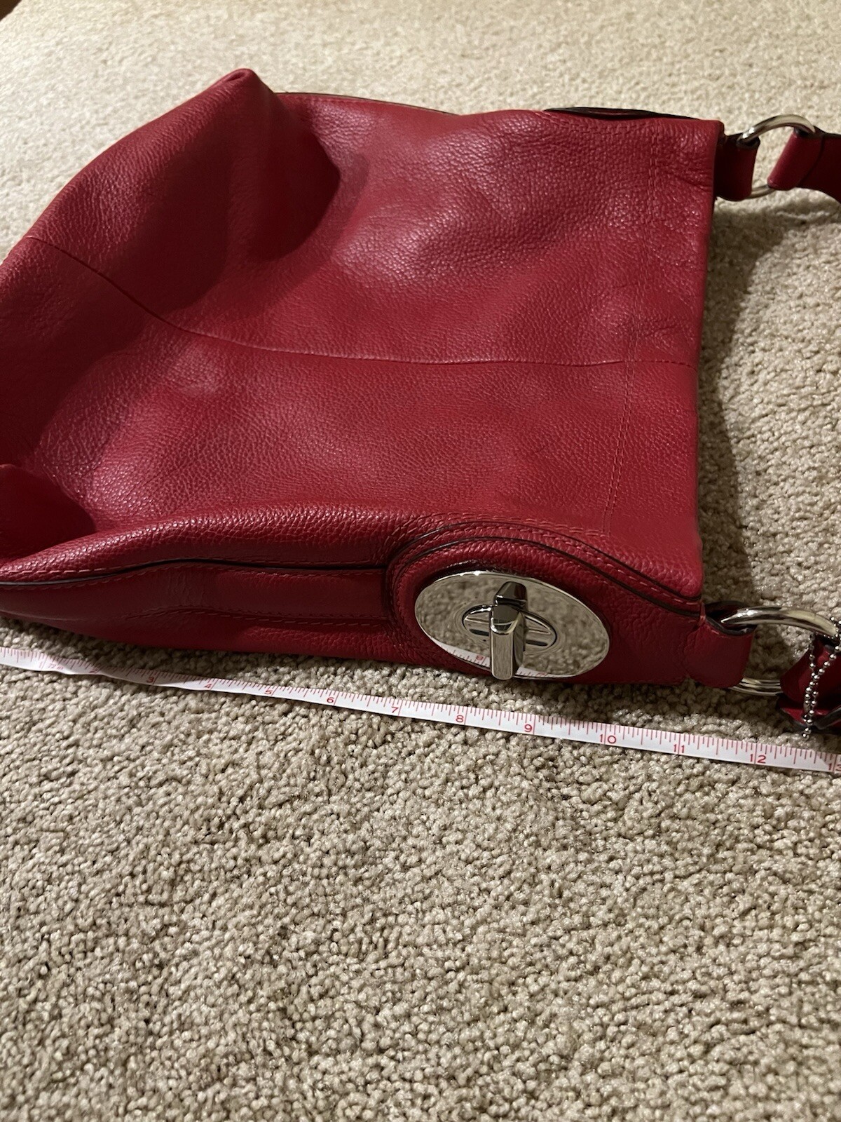 Coach Penelope Red Pebbled Leather Shoulder Bag F16535 Tote Valentine's Day image 6