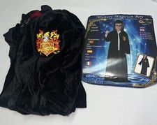 Magician Halloween Costume Boys SZ Medium 5-7 110-120CM Black Hooded Robe Cloak