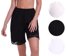 New Women's Premium Illusion Classic Trouser Pants Half Slip With Lace Trim 2637