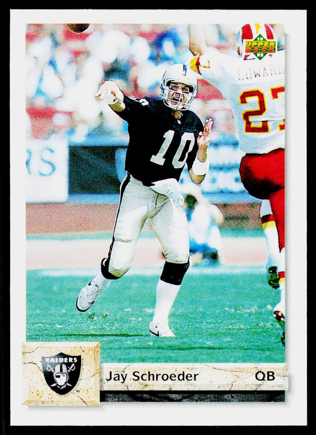 Jay Schroeder, 1992 Upper Deck Football Card, #455, Los Angeles Raiders,
