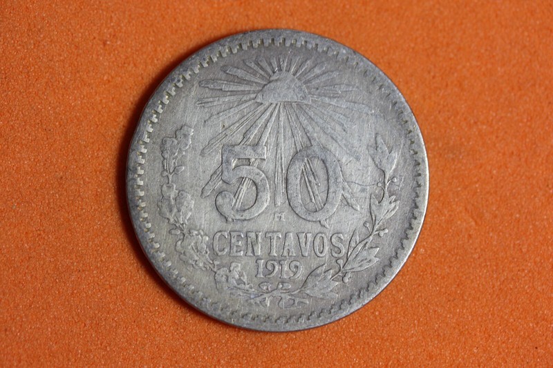 ESTATE FIND 1919 - MEXICO 50 CENTAVOS COIN! #K30883