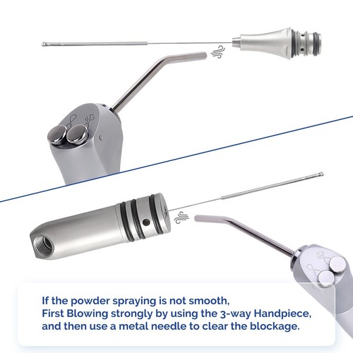 Micro bláster dental de óxido de aluminio abrasión de aire chorro de arena con agua 2/4 orificios - Imagen 24 de 27