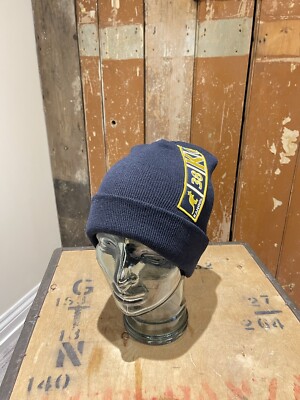 Kangol Beanie Hat Navy Blue Men's Size Regular Made In Great Britain 38K