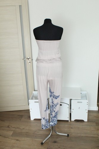 guess jumpsuit women size 26 pink color with birds casual viscose - Picture 13 of 13