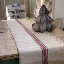 Country cottage Farmhouse Christmas Organic table runner hand woven European he
