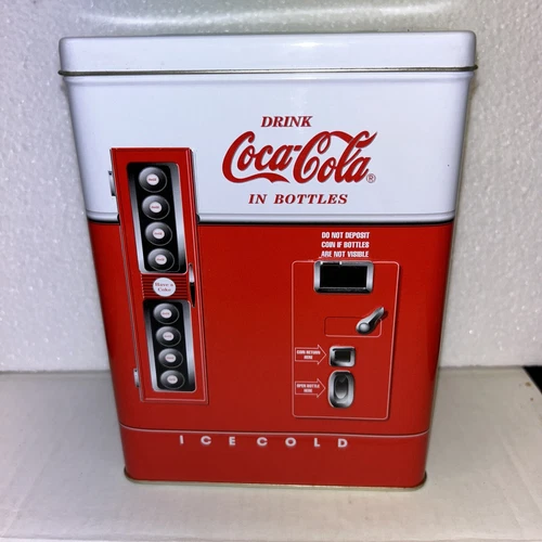 Vintage Coca-Cola Beverage Coke Bottle Vending Machine Tin Box 1990’s
