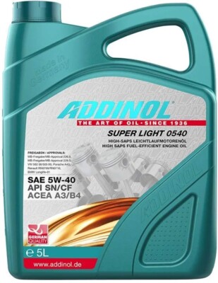 5 Liter 5W40 Motoröl Addinol SUPER LIGHT 0540 Motorenöl 5W-40 MV VW 502 00