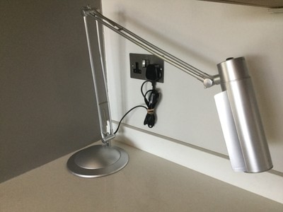 Desk Lamp Clip On Anglepoise Style Swing Arm Silver Livarno Lux