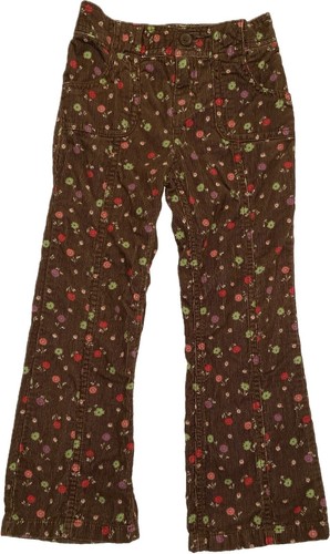 Vintage Oshkosh B'Gosh Floral Corduroy Pants Girl Size 4 Blue Pink