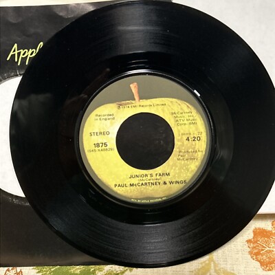 NM   PAUL McCARTNEY & Wings - JUNIOR'S FARM/Sally G - ORIGINAL US APPLE 45 1875