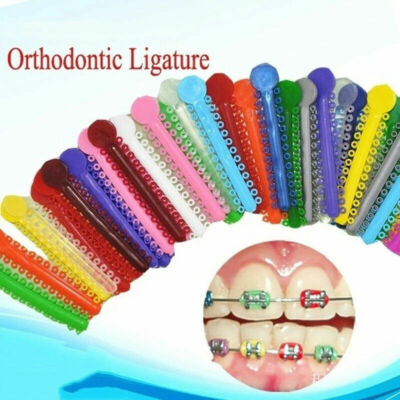 Dental Orthodontic Ligature Ties Elastic Bands for Brackets / Niti Wire Rect