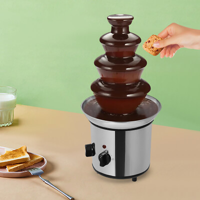 4 Tier Stainless Steel Luxury Hot Chocolate Cream Fondue Fountain Party Wedding