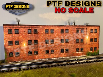 HO Scale Scratch Built Industrial #12 Building Flat/Front Factory LEDs Walthers