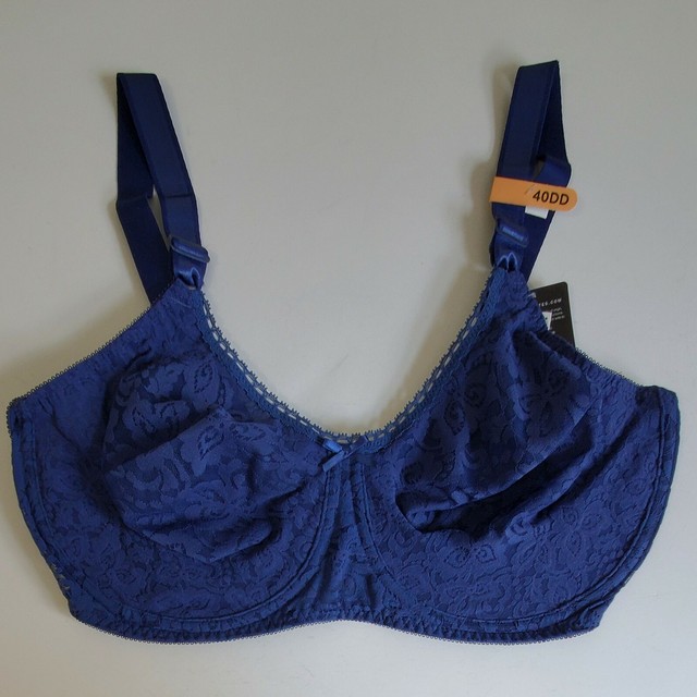 Bali Bra Underwire Lace N Smooth 3432 Size 40dd Navy With Tags for sale