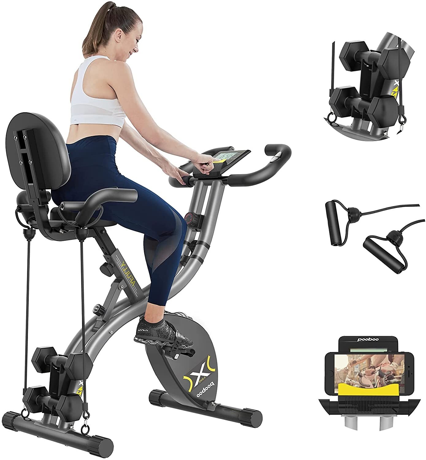 Indoor 3 In 1 Upright Exercise Bike X-bike Stationary Bike Cardio Workout Bike