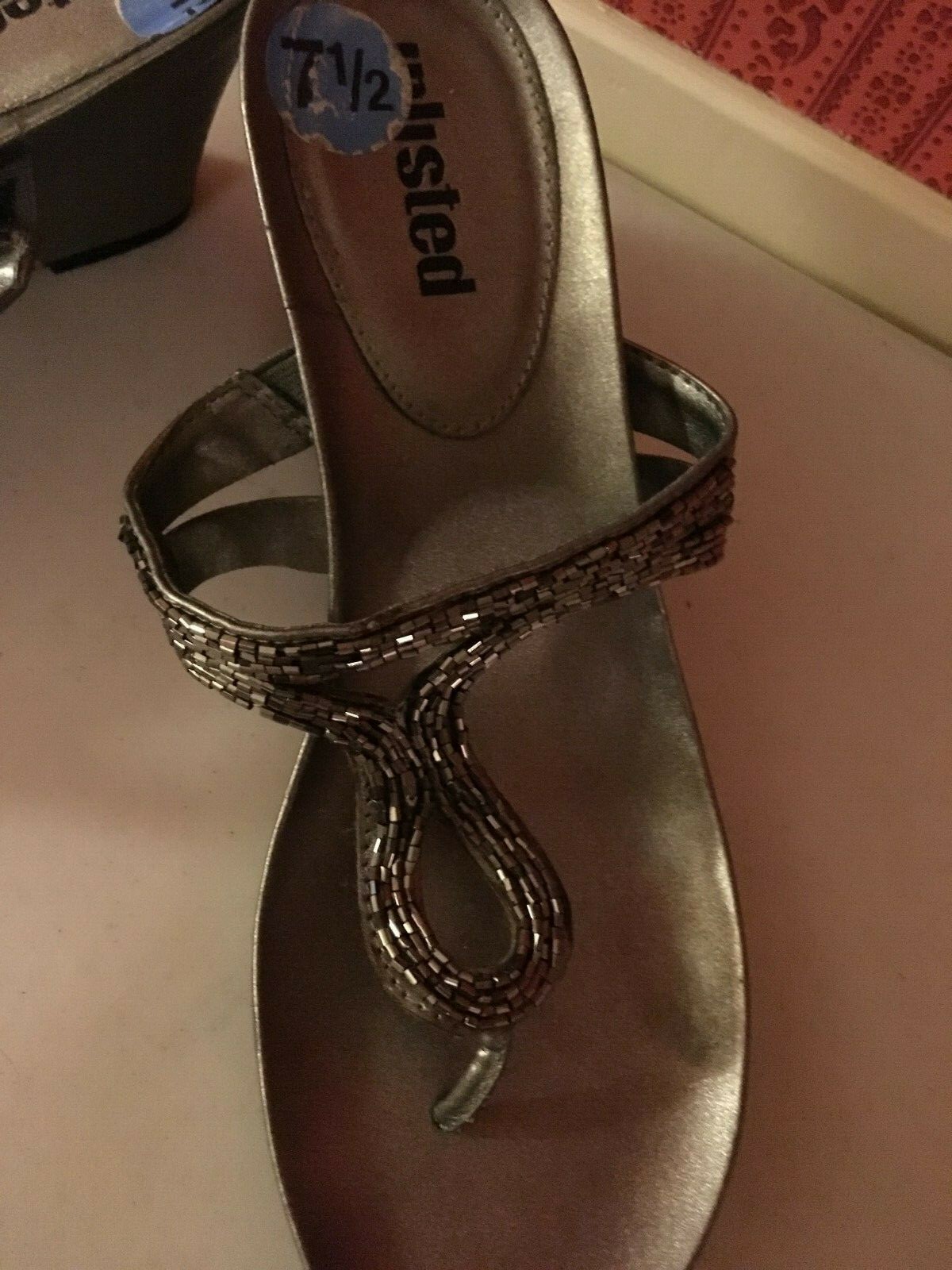 PANTOFOLA D’ORO Sandali con zeppa con perline dorate non in vendita 7 5 M usati