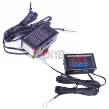 Dual Display DC 4-28V Thermometer with NTC Metal Probe Temperature Sensor Meter