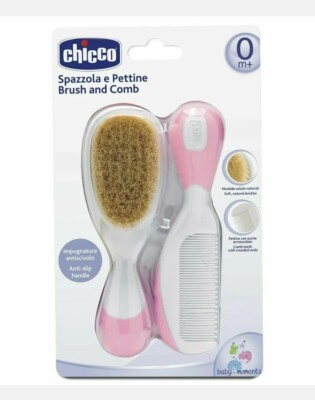Chicco Baby Brush & Comb (Pink) | 0 month+ Babies Soft brush with Safe Hygiene