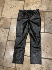 CITIZENS OF HUMANITY Jolene Soft Leather Black High Rise Cropped Pants 25 NWOT