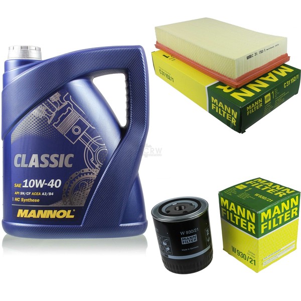 MANN-FILTER Inspektionspaket 5L Mannol Classic 10W-40 FüR Audi Cabriolet 2.6-image