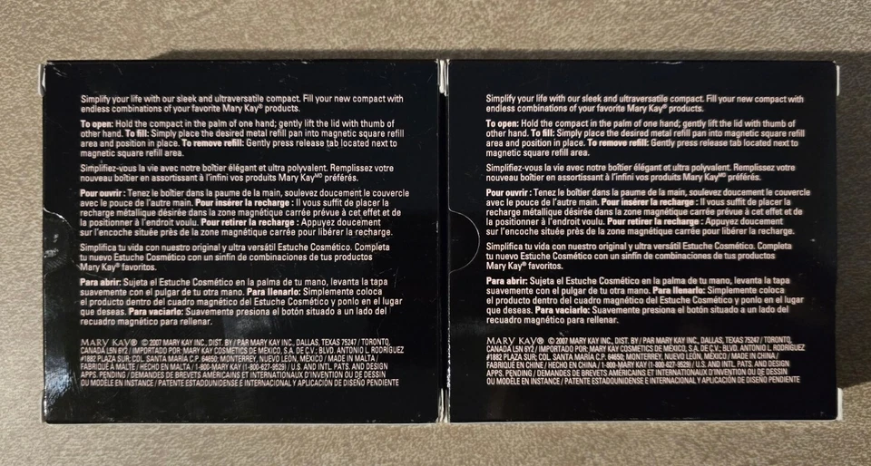 Mary Kay Negro Magnético Espejo Compacto 017362 Nuevo X2... ¡Envío Gratis! Foto 2 de 3