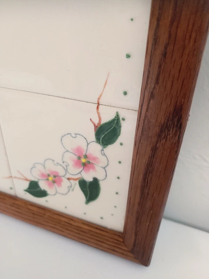 瓷砖艺术信息粘性便条支架壁挂带木框架 14.5 英寸 X 10.25 — 第 4/4 张图片